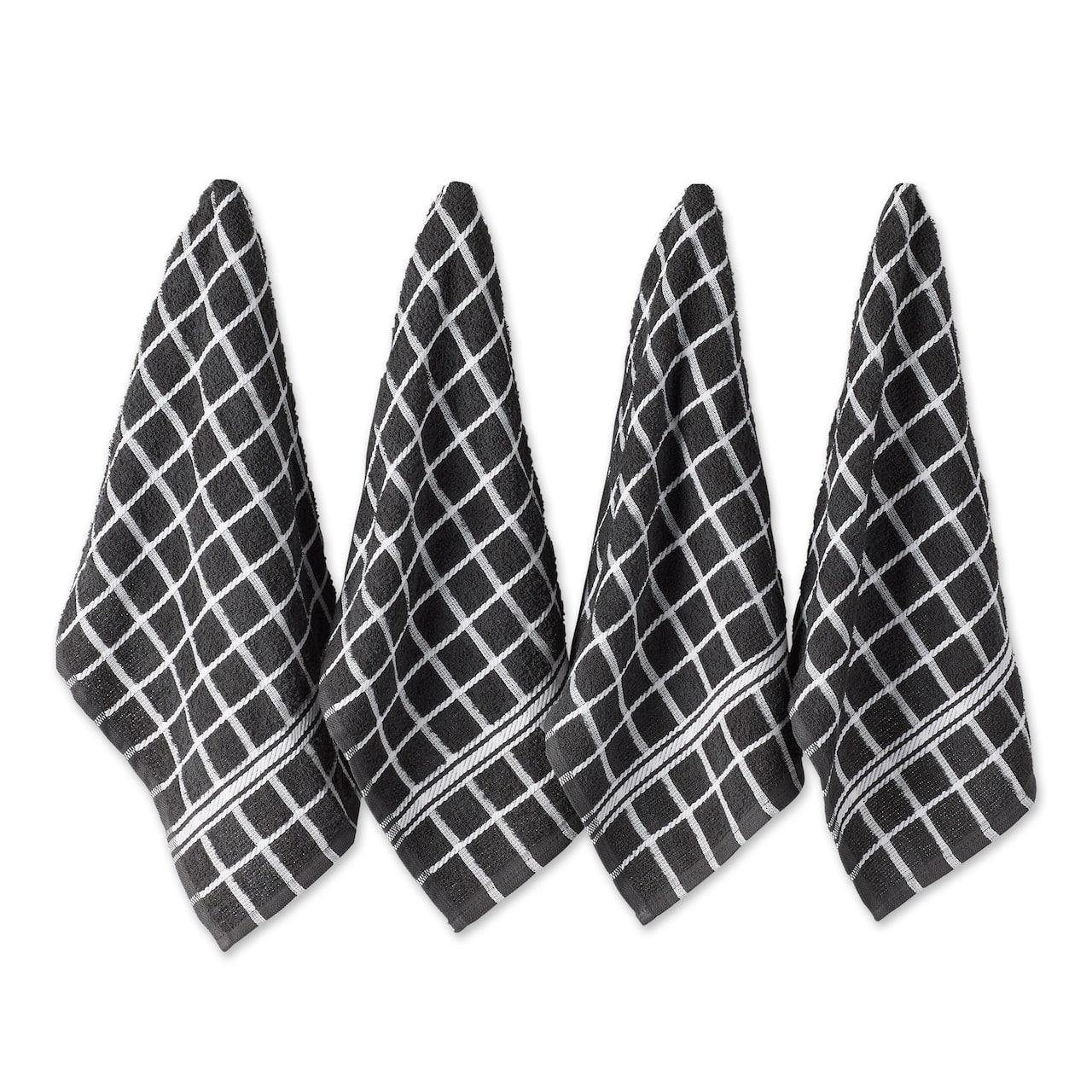 DII® Solid Windowpane Terry Dishtowels, 4ct.